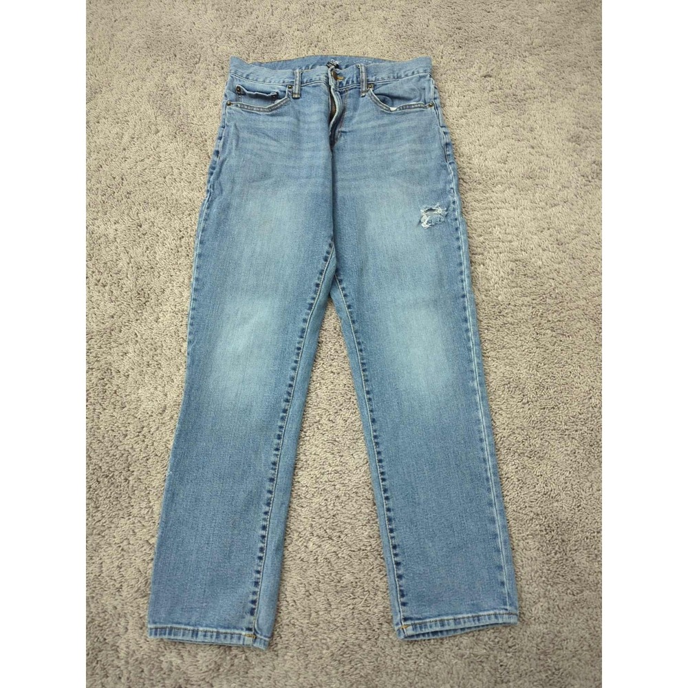 Gap Jeans Mens 30x30 Blue Denim Straight Leg Distressed Ankle